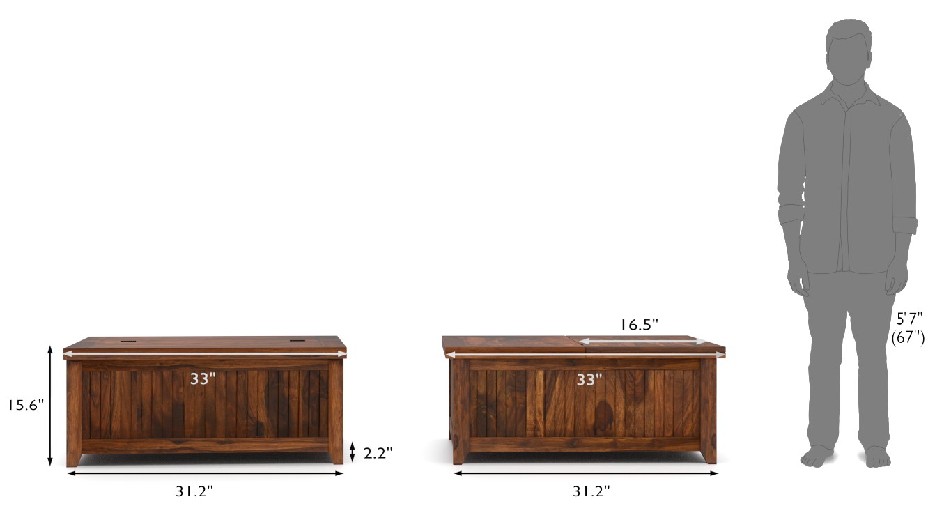 Rhibose Storage Coffee Table(Teak)